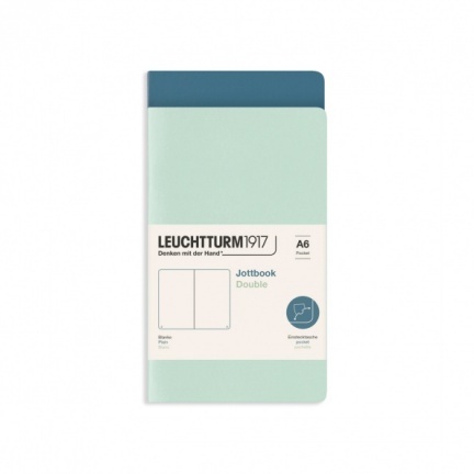 Zošit LEUCHTTURM1917 Jottbook Double Mint Green & Stone Blue, Flexcover, Pocket (A6), 80 g/m? paper, 59 p., čistý