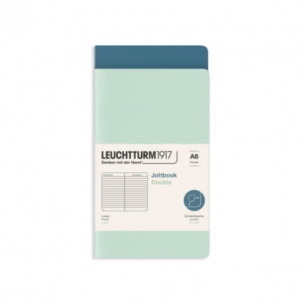 Zošit LEUCHTTURM1917 Jottbook Double Mint Green & Stone Blue, Flexcover, Pocket (A6), 80 g/m? paper, 59 p., riadkovaný