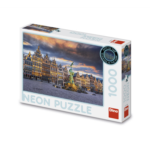 Puzzle Búrka nad Antverpami 1000 neon Dino