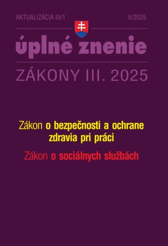 Aktualizácia 2025 III/1 - BOZP a sociálne služby