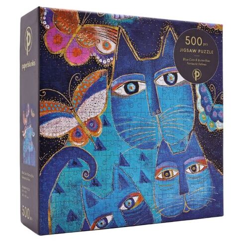 Puzzle Blue Cats & Butterflies 500 Paperblanks