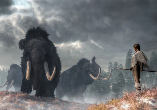 (B) 3D pohľadnica Facing the Mammoths