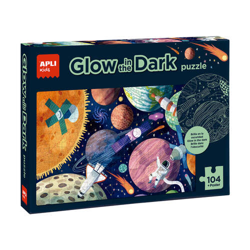 APLI Puzzle svietiace v tme Slnečná sústava 104 dielikov