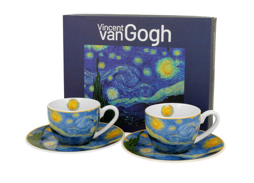 Sada dvoch espresso šálok s podšálkou Vincent Van Gogh - Starry Night 110 ml