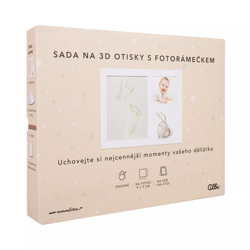 Fotorámik pre bábätko so sadou na 3D odtlačky