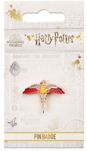 Harry Potter odznak Fénix v zlatoružovej