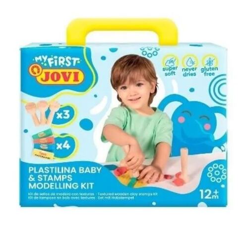 JOVI Baby plastelína 4x38g, 3 drevené pečiatky, záves