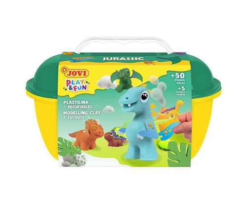 JOVI Play&Fun plastelína kufrík 50ks Jurassic