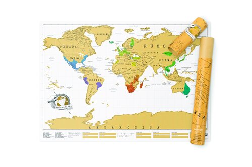 Klasická stieracia cestovná mapa