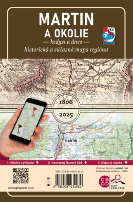 Porovnávacia mapa Martin a okolie - kedysi a dnes