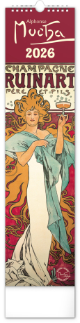 Nástenný kalendár 2026 Alfons Mucha CZ/SK 2026, 12 x 48 cm