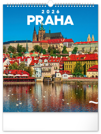 Nástenný kalendár 2026 Praha 2026, 30 x 34 cm