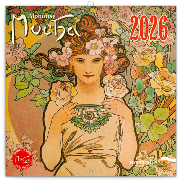 Poznámkový kalendár 2026 Alfons Mucha 2026, 30 x 30 cm