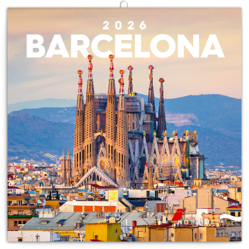 Poznámkový kalendár 2026 Barcelona 2026, 30 x 30 cm