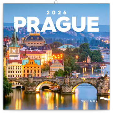 Poznámkový kalendár 2026 Praha 2026, 30 x 30 cm