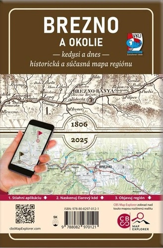 Porovnávacia mapa Brezno a okolie - kedysi a dnes