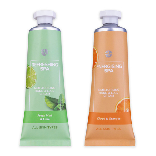 KRÉM na ruky a nechty 60ml v tube, SPA COLLECTION vôňa: citrus a pomaranč (oranžová), mäta a limetka (zelená), ACCENTRA