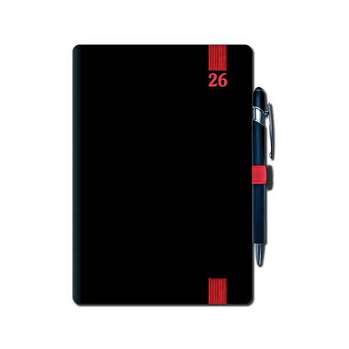 Denný diár A5 2026 ELASTIC red
