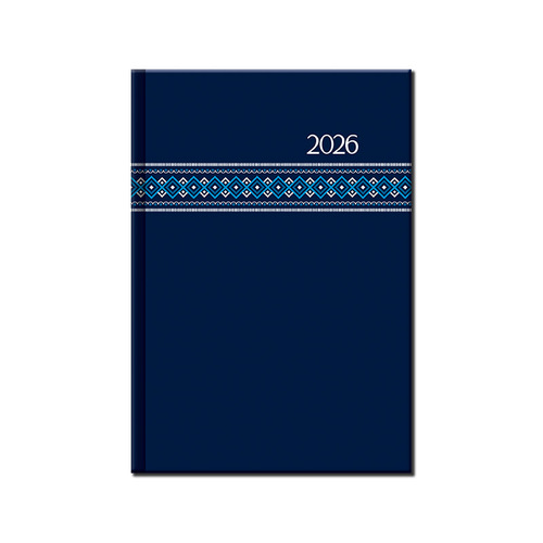 Týždenný diár A5 2026 FOLK modrý