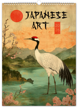 Nástenný kalendár 2026 Vintage plagáty – japonské umenie 2026, 33 x 46 cm