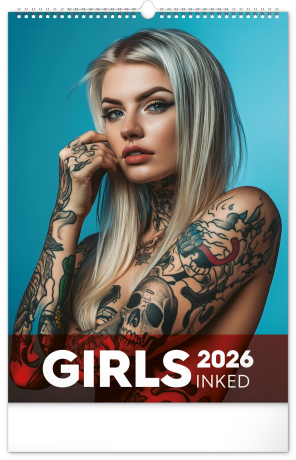 Nástenný kalendár 2026 Inked Girls 2026, 33 x 46 cm
