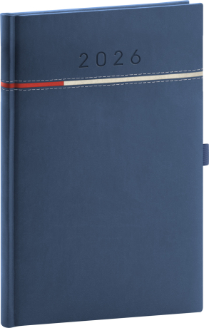 Týždenný diár Tomy 2026, modro-červený, 15 x 21 cm