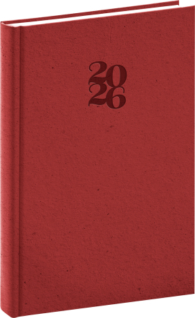 Denný diár Essenza 2026, čerešňa, 15 x 21 cm