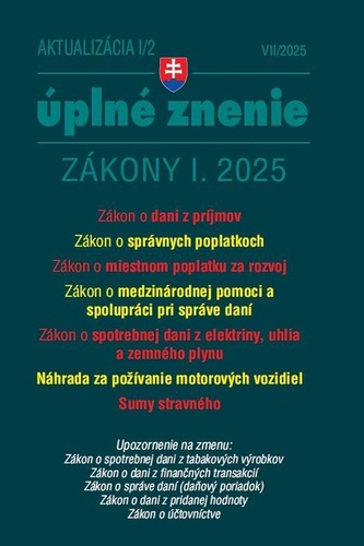 Aktualizácia 2025 I/2 - Daňové a účtovné zákony