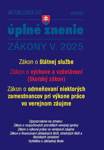 Aktualizácia 2025 V/2 - Štátna služba, informačné technológie verejnej správy