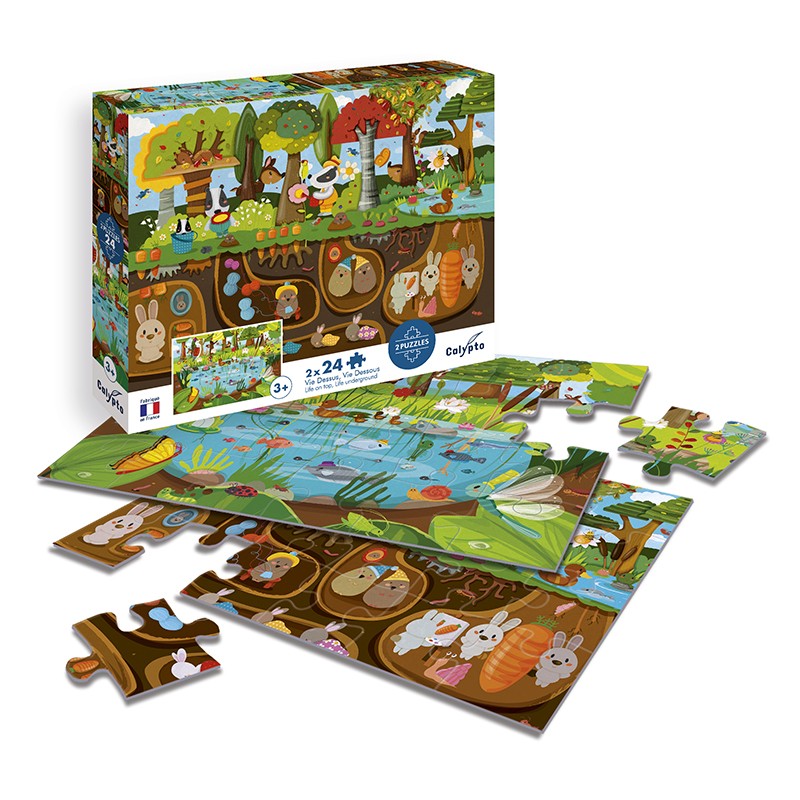 PUZZLE Život nad a pod zemou 2 x 24 dielikov
