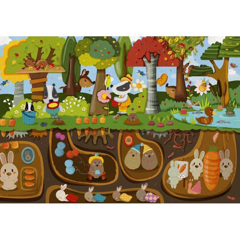 PUZZLE Život nad a pod zemou 2 x 24 dielikov