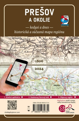 Porovnávacia mapa Prešov a okolie - kedysi a dnes