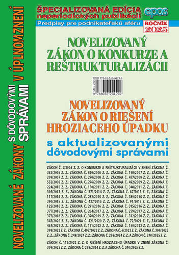 Novelizovaný zákon o konkurze a reštrukturalizácii a novelizovaný zákon o riešení hroziaceho úpadku 15/2025