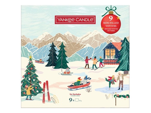 Yankee Candle Vianočný set  9x VOTÍVNA SVIEČKA V SKLE