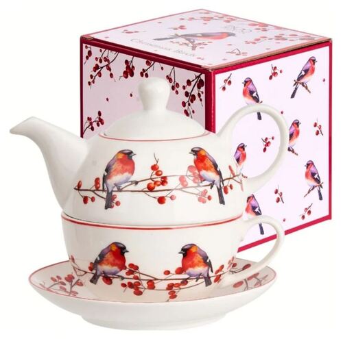 Čajník so šálkou 300/450 ml CHRISTMAS BIRDS 3