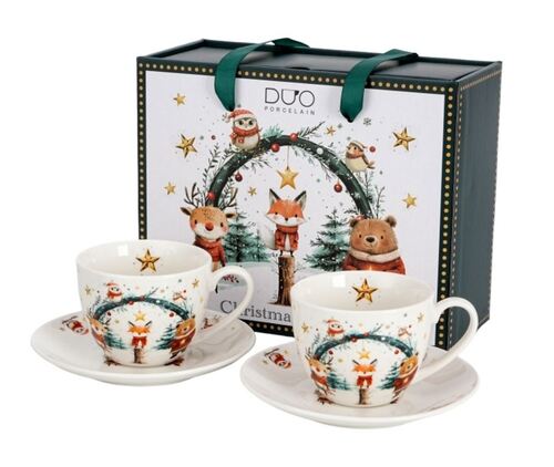 Sada 2 šálok s podšálkou v darčekovej krabičke 270 ml CHRISTMAS CUTIES 2
