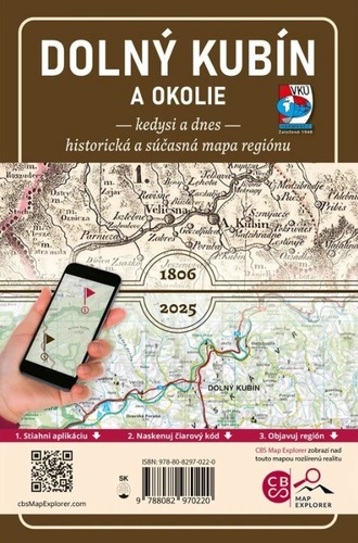 Porovnávacia mapa Dolný Kubín a okolie – Kedysi a dnes