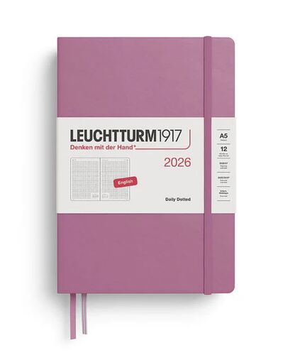 Denný plánovač Medium (A5) 2026, Dusty Rose, English