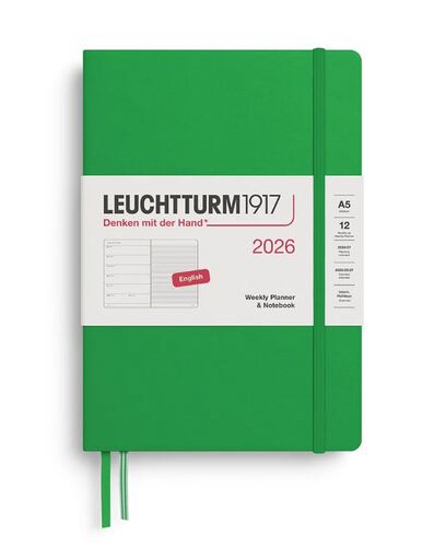 Týždenný plánovač & zápisník Medium (A5) 2026, Spring Leaf, English