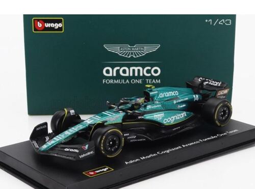 Bburago 1:43 RACE Formula F1 - Aston Martin  AMR23 (2023) 14 Fernando Alonso with driver