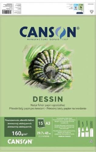 CANSON blok na kreslenie A3 160g 15 listov