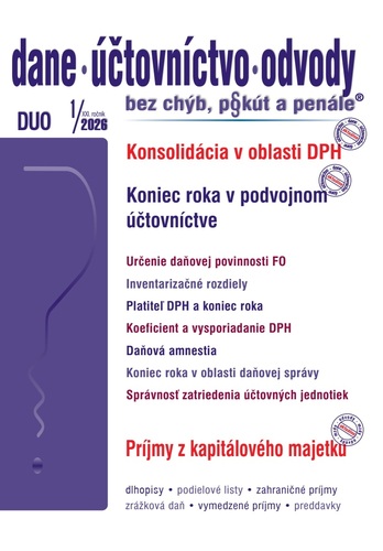 Dane účtovníctvo odvody 1 2026 - Koniec roka v daňovej a účtovnej oblasti