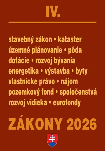 Zákony 2026 IV – Stavebný zákon a územné plánovanie