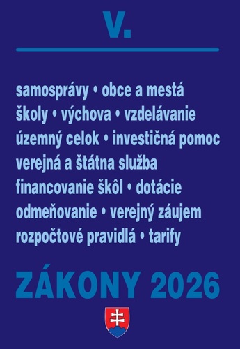 Zákony 2026 V – Štátna a verejná správa, školy a obce