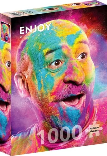 Puzzle Smejúci sa holohlavý muž