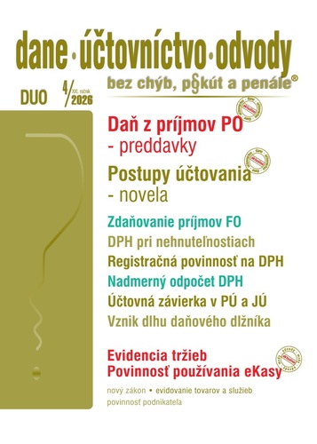 Dane účtovníctvo odvody 4 2026 - Daňové priznania, vysporiadanie daňových povinností