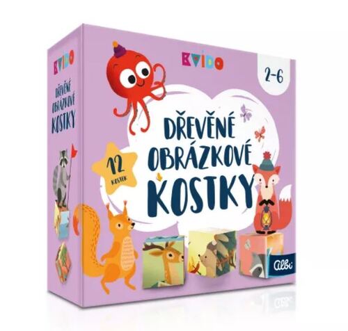 Kvído - Dřevěné obrázkové kostkyCZ+SK