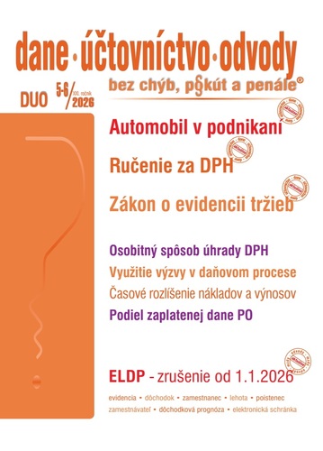 Dane Účtovníctvo odvody 5-6/2026 - Automobil v podnikaní po novom