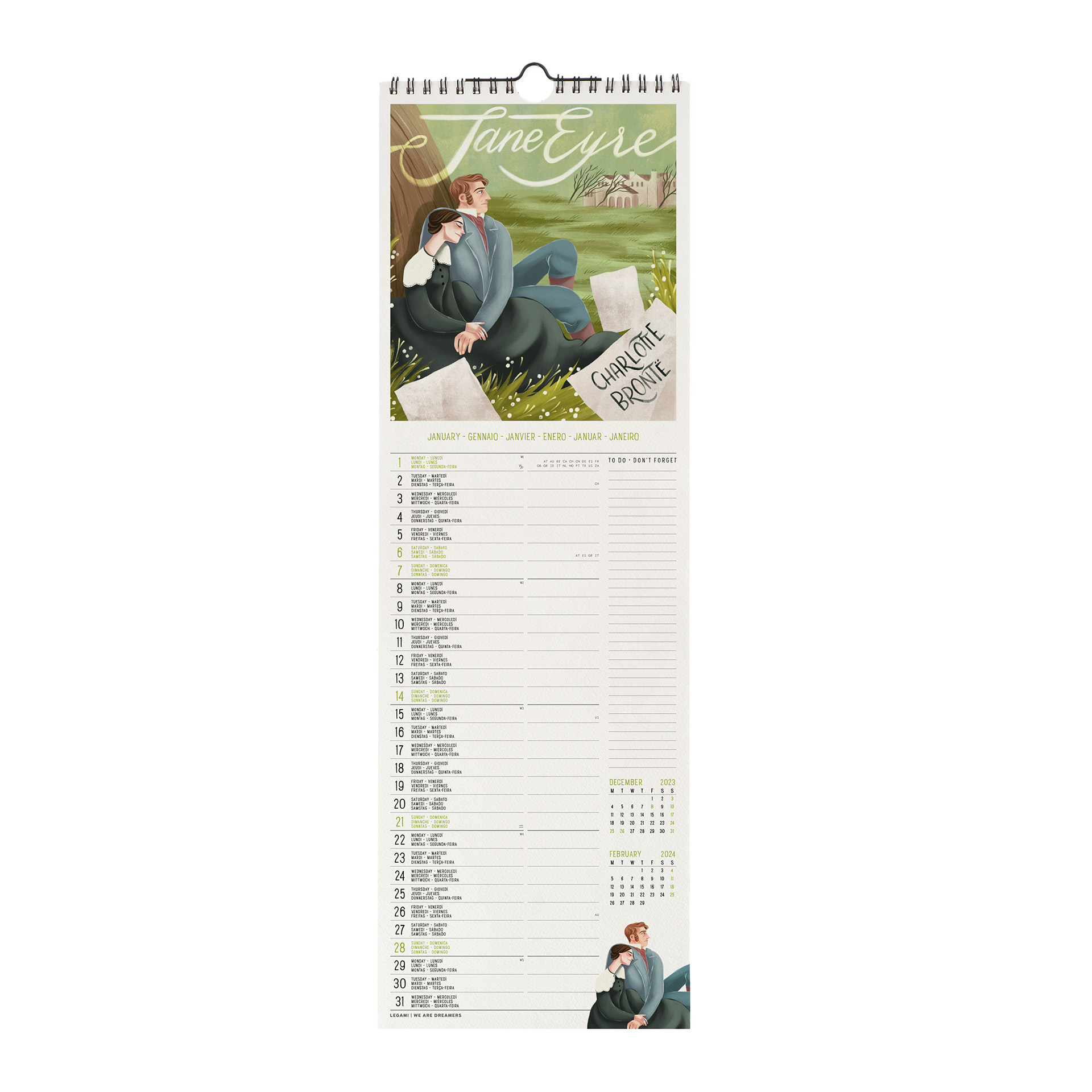 Legami Nástenný kalendár Milovníci kníh 2024