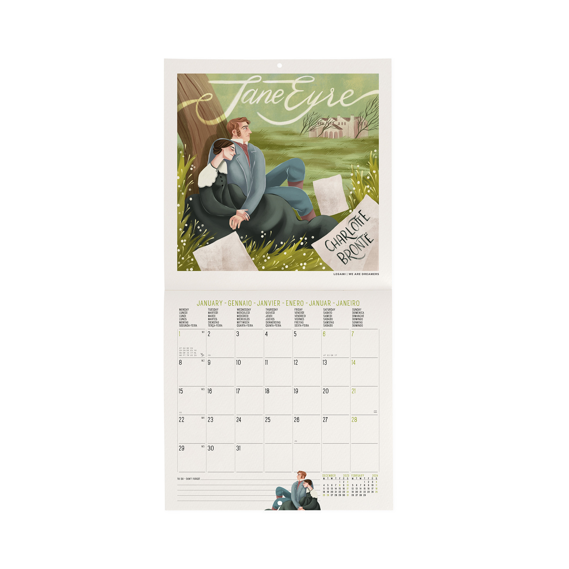 Legami Nástenný kalendár Milovníci kníh 2024